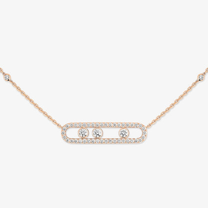 [CiCi] Move Pave_ Rose Gold Diamond Necklace