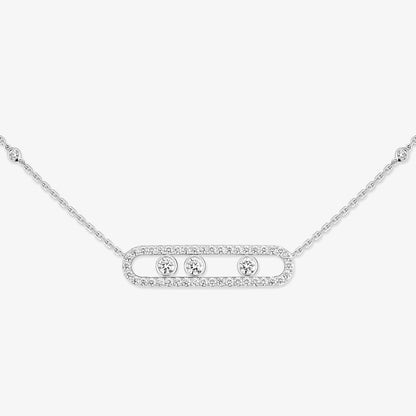 [CiCi] Move Pave_ Rose Gold Diamond Necklace