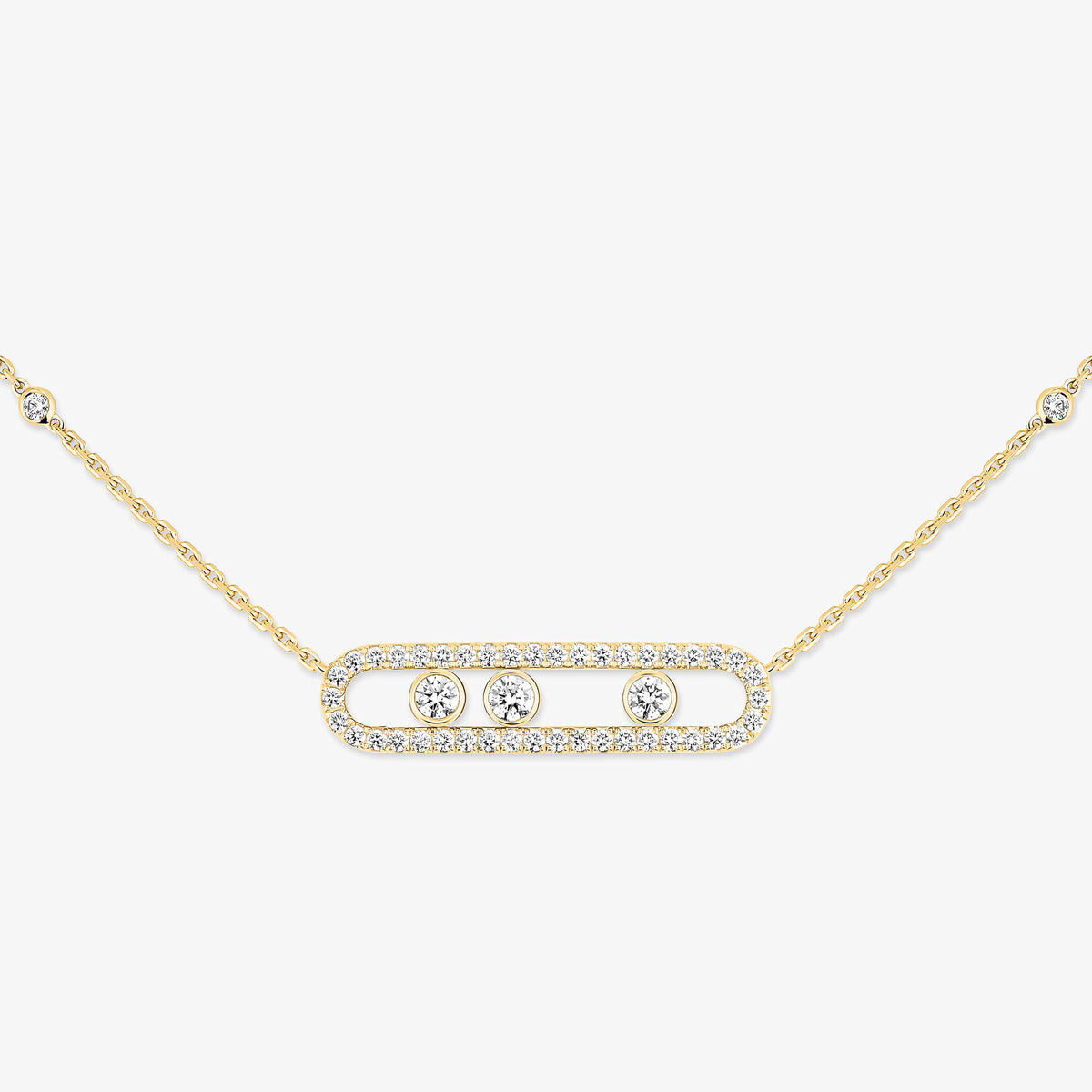 [CiCi] Move Pave_ Rose Gold Diamond Necklace