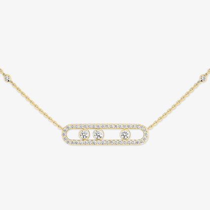 [CiCi] Move Pave_ Rose Gold Diamond Necklace