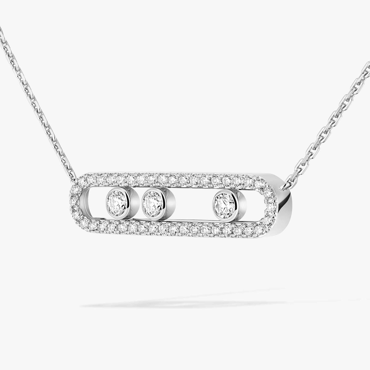 [CiCi] Move Pave_ Rose Gold Diamond Necklace