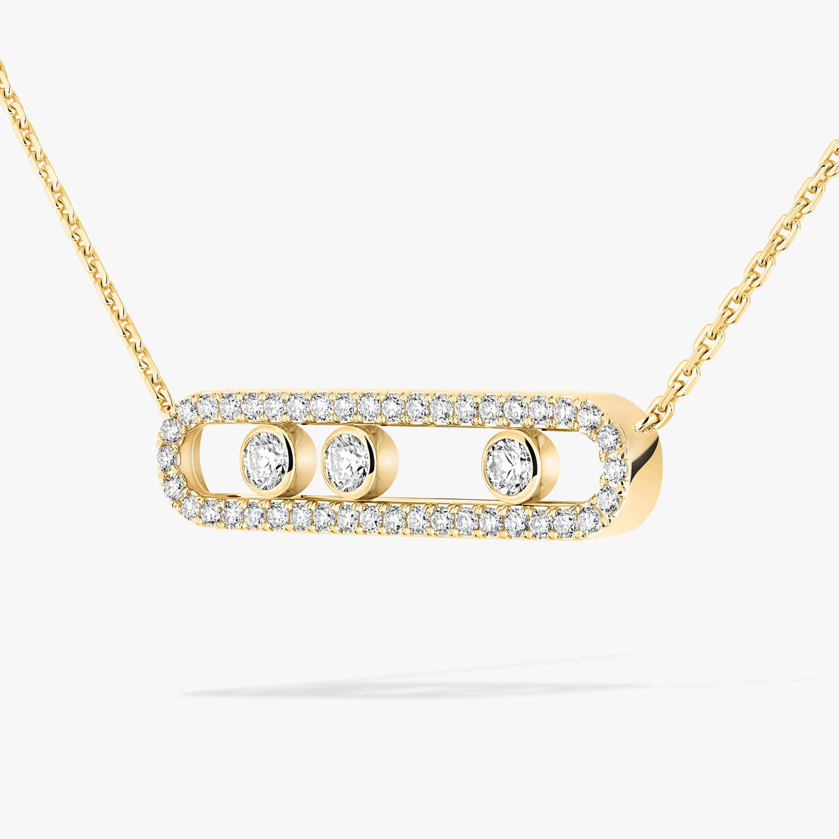 [CiCi] Move Pave_ Rose Gold Diamond Necklace