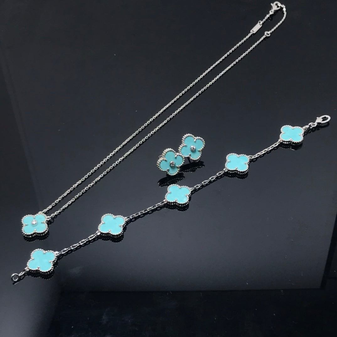 [CiCi]CLOVER 1 DIAMOND BLUE SKY SILVER EARRINGS