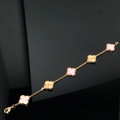 [CiCi] CLOVER 5 MOTIFS  PINK MOP BRACELET COLLECTION