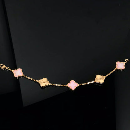 [CiCi] CLOVER 5 MOTIFS  PINK MOP BRACELET COLLECTION