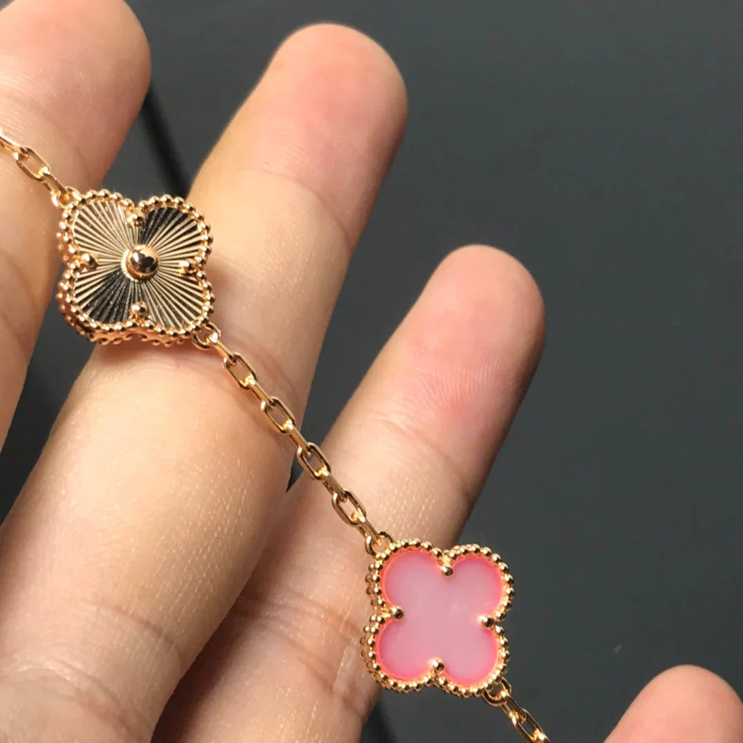 [CiCi] CLOVER 5 MOTIFS  PINK MOP BRACELET COLLECTION