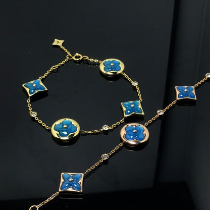 [CiCi]STAR AND SUN 4 MOTIF BLUE BRACELET
