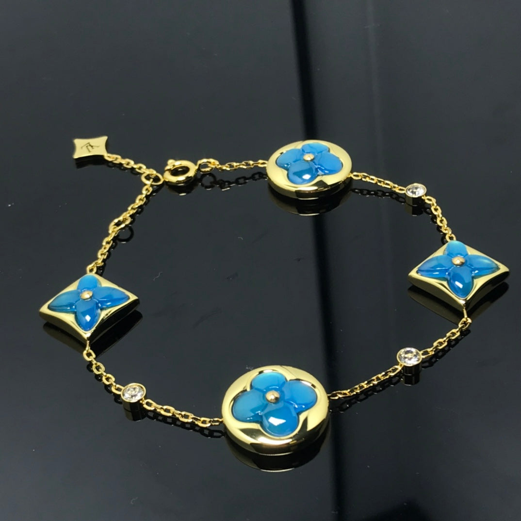 [CiCi]STAR AND SUN 4 MOTIF BLUE BRACELET