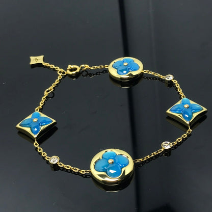 [CiCi]STAR AND SUN 4 MOTIF BLUE BRACELET