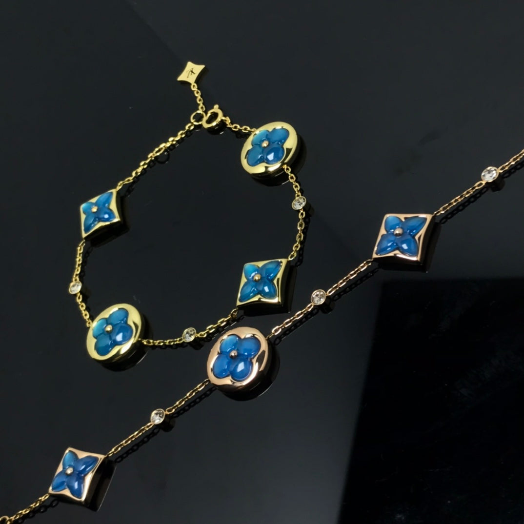 [CiCi]STAR AND SUN 4 MOTIF BLUE BRACELET