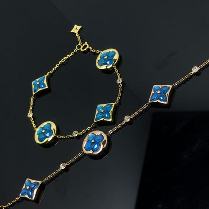 [CiCi]STAR AND SUN 4 MOTIF BLUE BRACELET