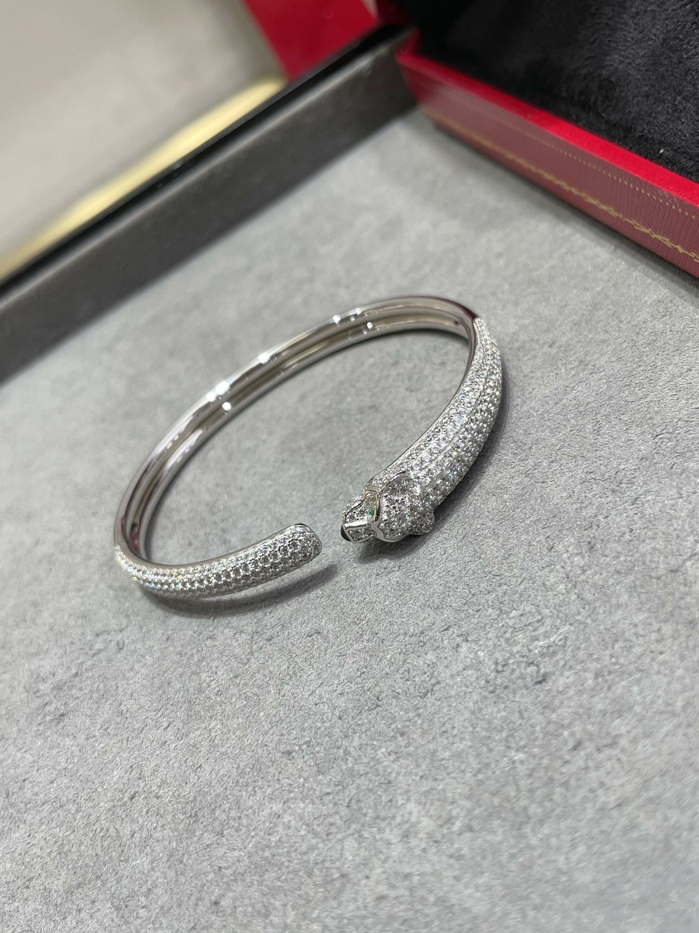 [CiCi]PANTHERE FULL DIAMOND OPEN BRACELET