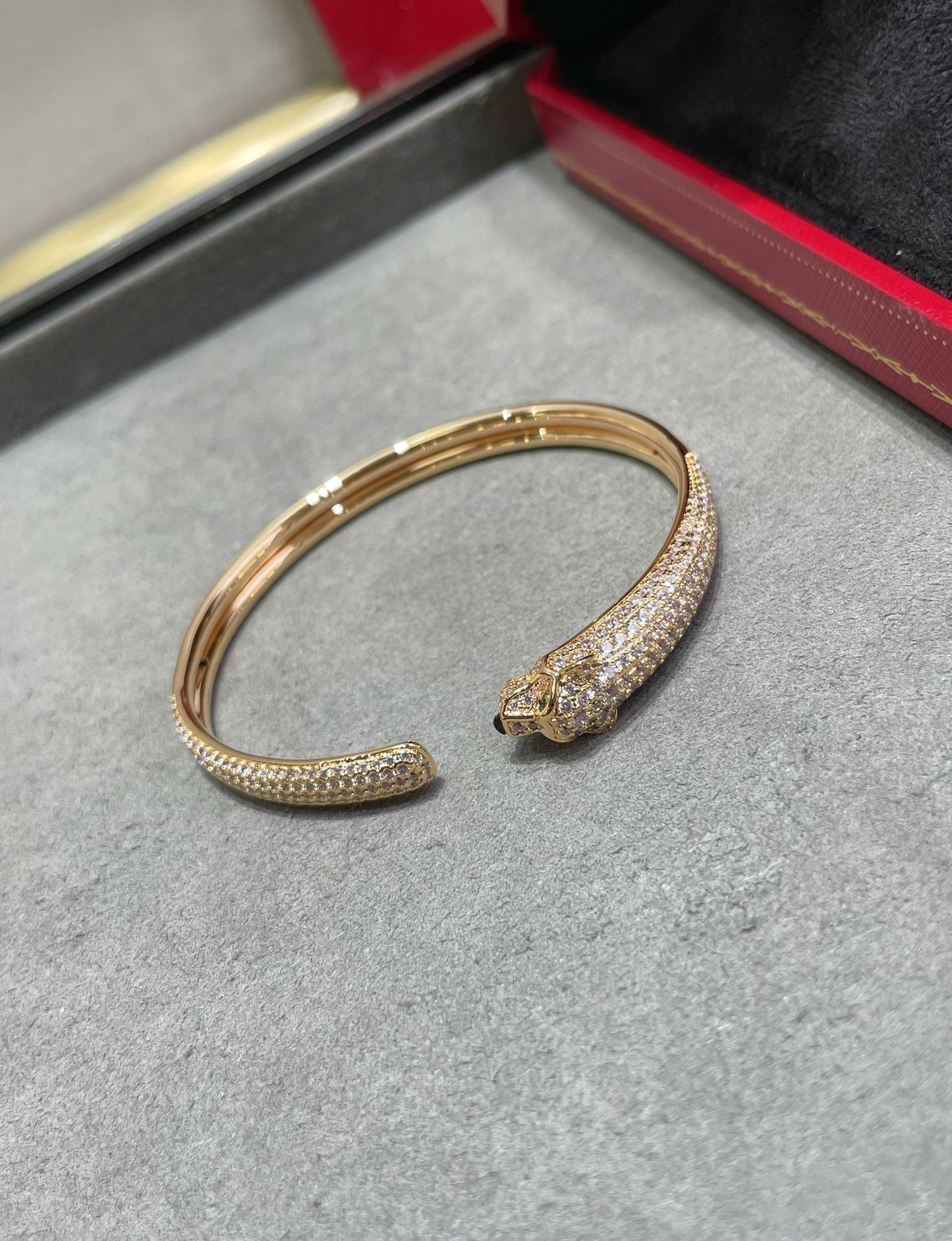[CiCi]PANTHERE FULL DIAMOND OPEN BRACELET