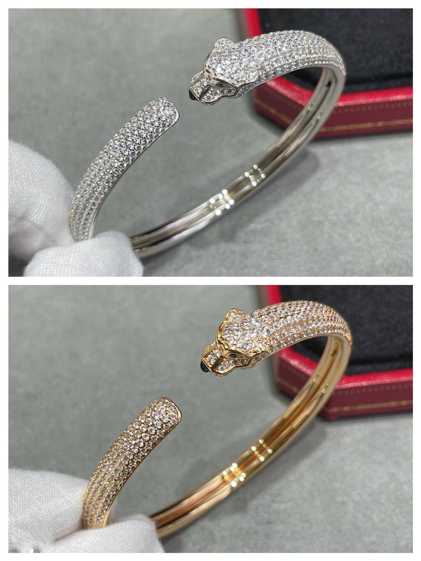 [CiCi]PANTHERE FULL DIAMOND OPEN BRACELET
