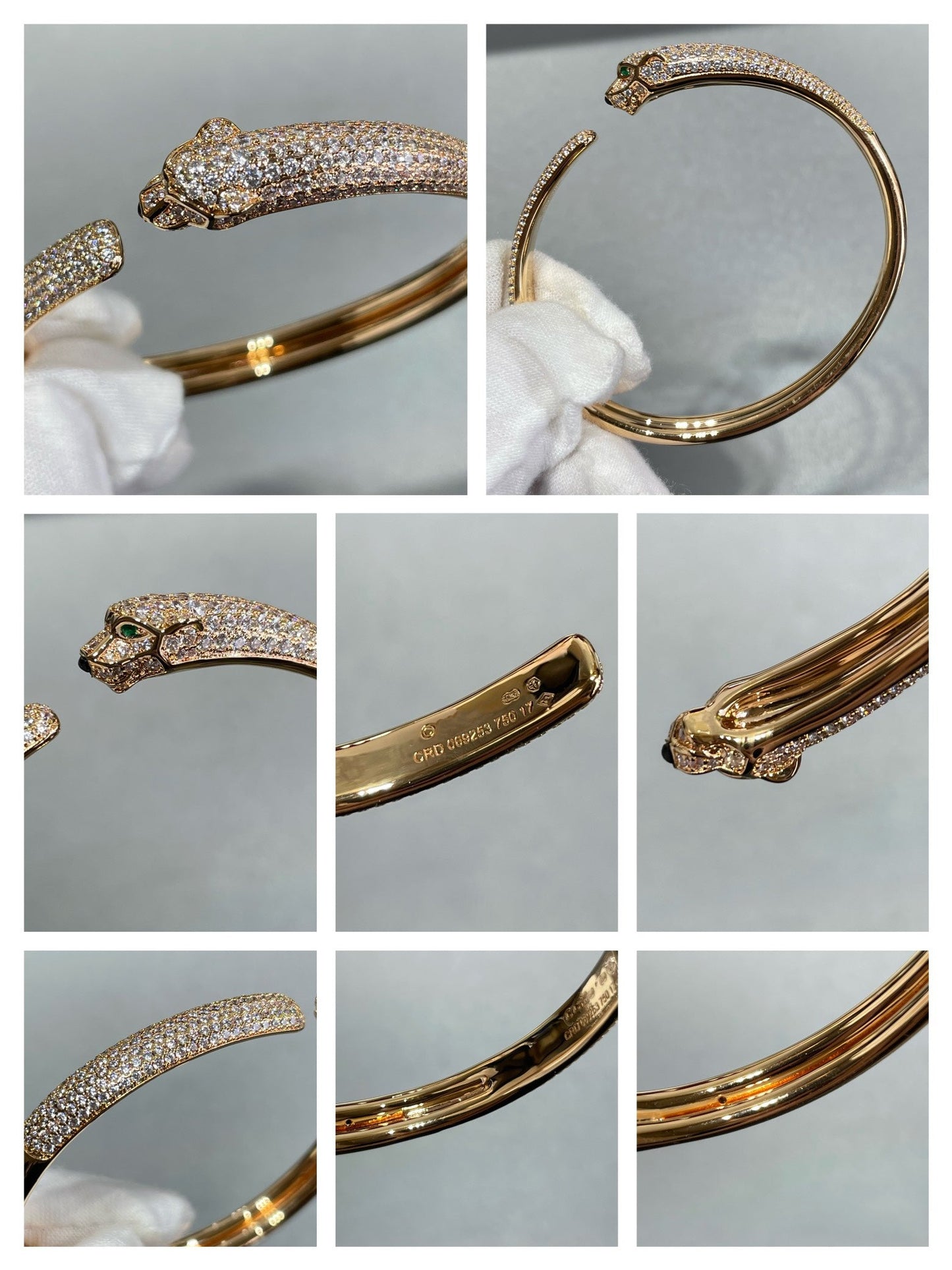[CiCi]PANTHERE FULL DIAMOND OPEN BRACELET