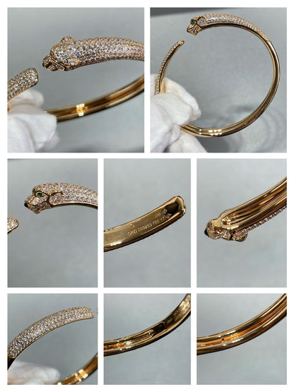[CiCi]PANTHERE FULL DIAMOND OPEN BRACELET
