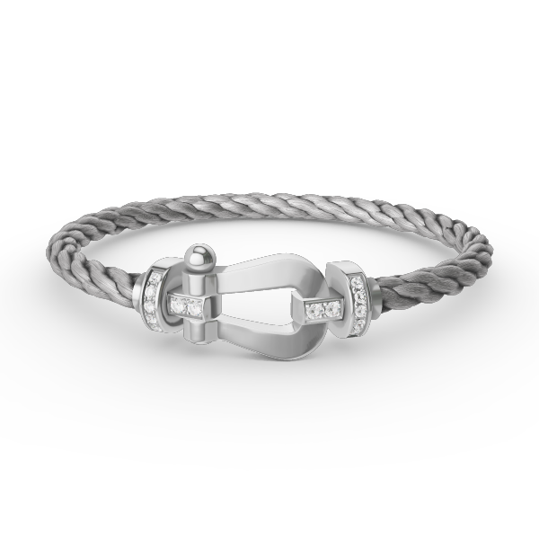 [CiCi]FORCE LARGE HORSESHOE HALF DIAMOND BRACELET SILVER