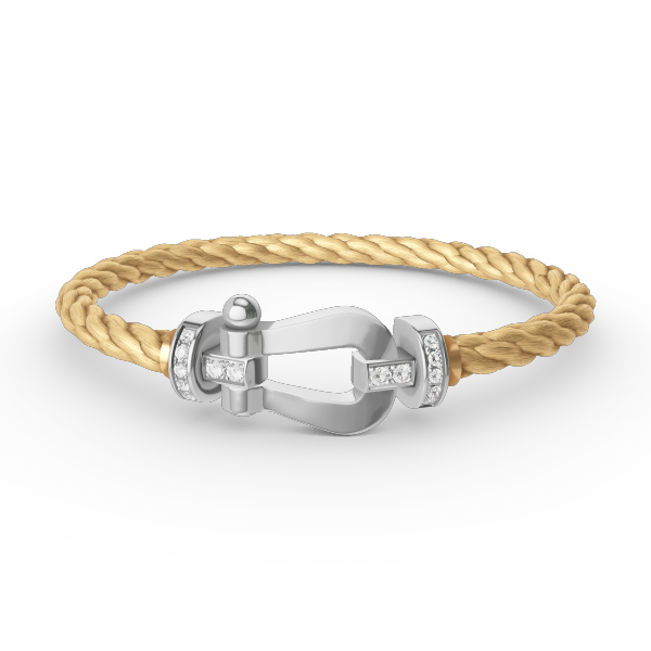 [CiCi]FORCE LARGE HORSESHOE HALF DIAMOND BRACELET SILVER
