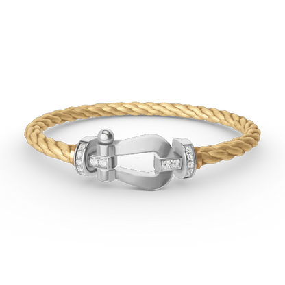 [CiCi]FORCE LARGE HORSESHOE HALF DIAMOND BRACELET SILVER