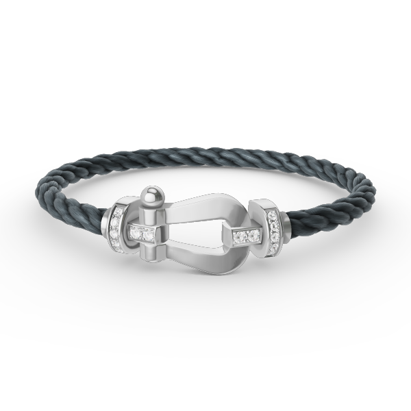 [CiCi]FORCE LARGE HORSESHOE HALF DIAMOND BRACELET SILVER