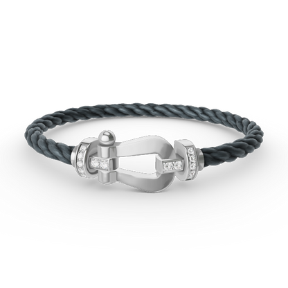 [CiCi]FORCE LARGE HORSESHOE HALF DIAMOND BRACELET SILVER