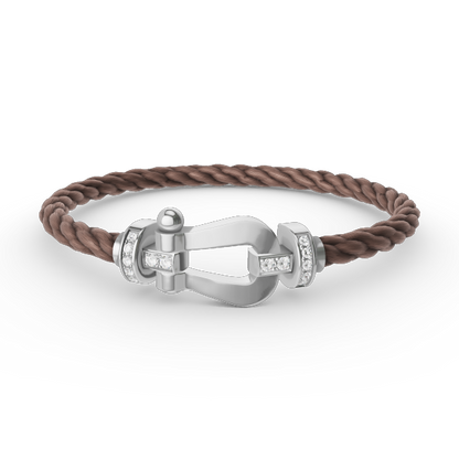 [CiCi]FORCE LARGE HORSESHOE HALF DIAMOND BRACELET SILVER