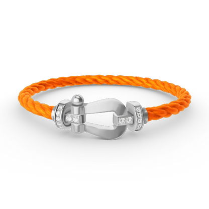 [CiCi]FORCE LARGE HORSESHOE HALF DIAMOND BRACELET SILVER