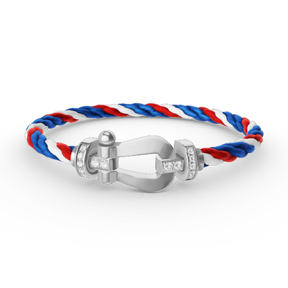 [CiCi]FORCE LARGE HORSESHOE HALF DIAMOND BRACELET SILVER
