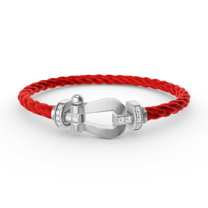 [CiCi]FORCE LARGE HORSESHOE HALF DIAMOND BRACELET SILVER