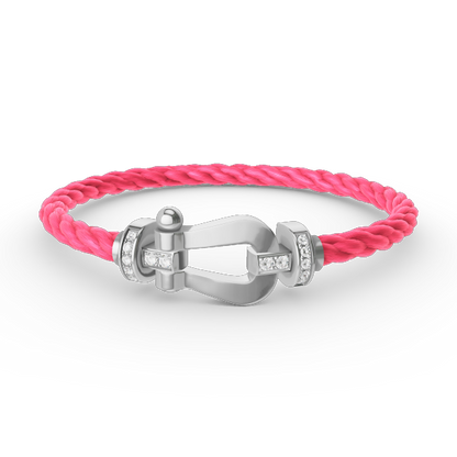 [CiCi]FORCE LARGE HORSESHOE HALF DIAMOND BRACELET SILVER