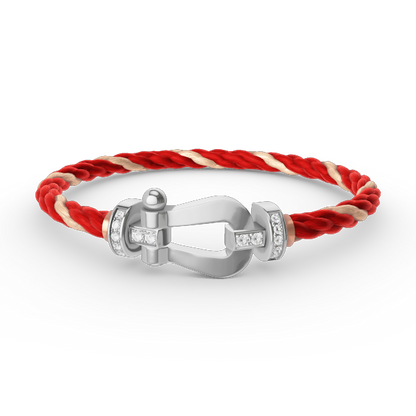 [CiCi]FORCE LARGE HORSESHOE HALF DIAMOND BRACELET SILVER