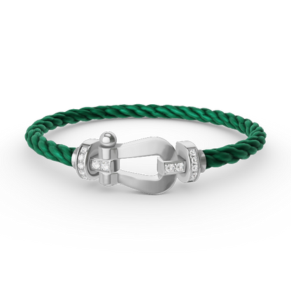 [CiCi]FORCE LARGE HORSESHOE HALF DIAMOND BRACELET SILVER
