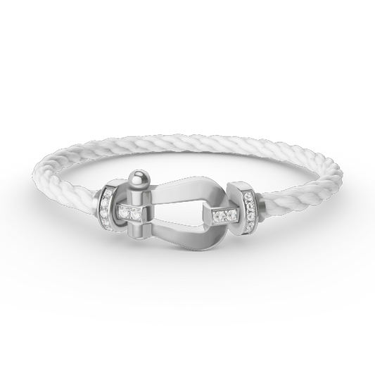 [CiCi]FORCE LARGE HORSESHOE HALF DIAMOND BRACELET SILVER