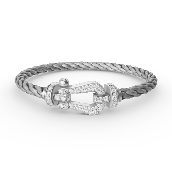 [CiCi]FORCE LARGE HORSESHOE FULL DIAMOND BRACELET SILVER