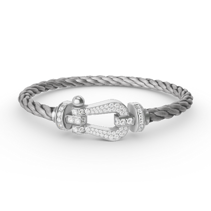[CiCi]FORCE LARGE HORSESHOE FULL DIAMOND BRACELET SILVER