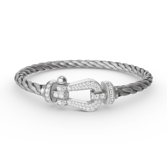 [CiCi]FORCE LARGE HORSESHOE FULL DIAMOND BRACELET SILVER
