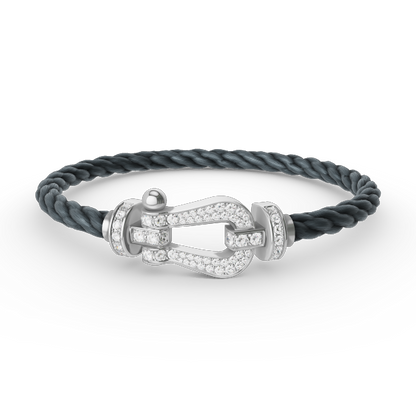 [CiCi]FORCE LARGE HORSESHOE FULL DIAMOND BRACELET SILVER