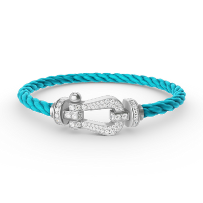 [CiCi]FORCE LARGE HORSESHOE FULL DIAMOND BRACELET SILVER