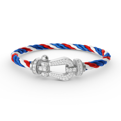 [CiCi]FORCE LARGE HORSESHOE FULL DIAMOND BRACELET SILVER