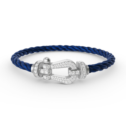 [CiCi]FORCE LARGE HORSESHOE FULL DIAMOND BRACELET SILVER