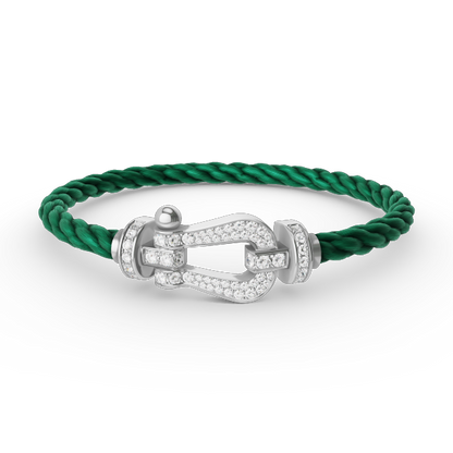 [CiCi]FORCE LARGE HORSESHOE FULL DIAMOND BRACELET SILVER