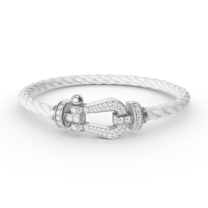 [CiCi]FORCE LARGE HORSESHOE FULL DIAMOND BRACELET SILVER
