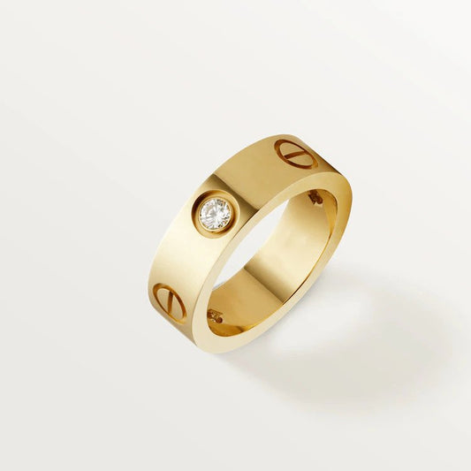 [CiCi]LOVE RING 5.5MM 3 DIAMONDS PINK GOLD