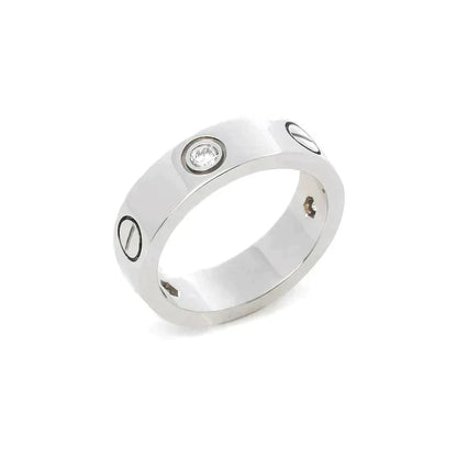 [CiCi]LOVE RING 5.5MM 3 DIAMONDS SILVER