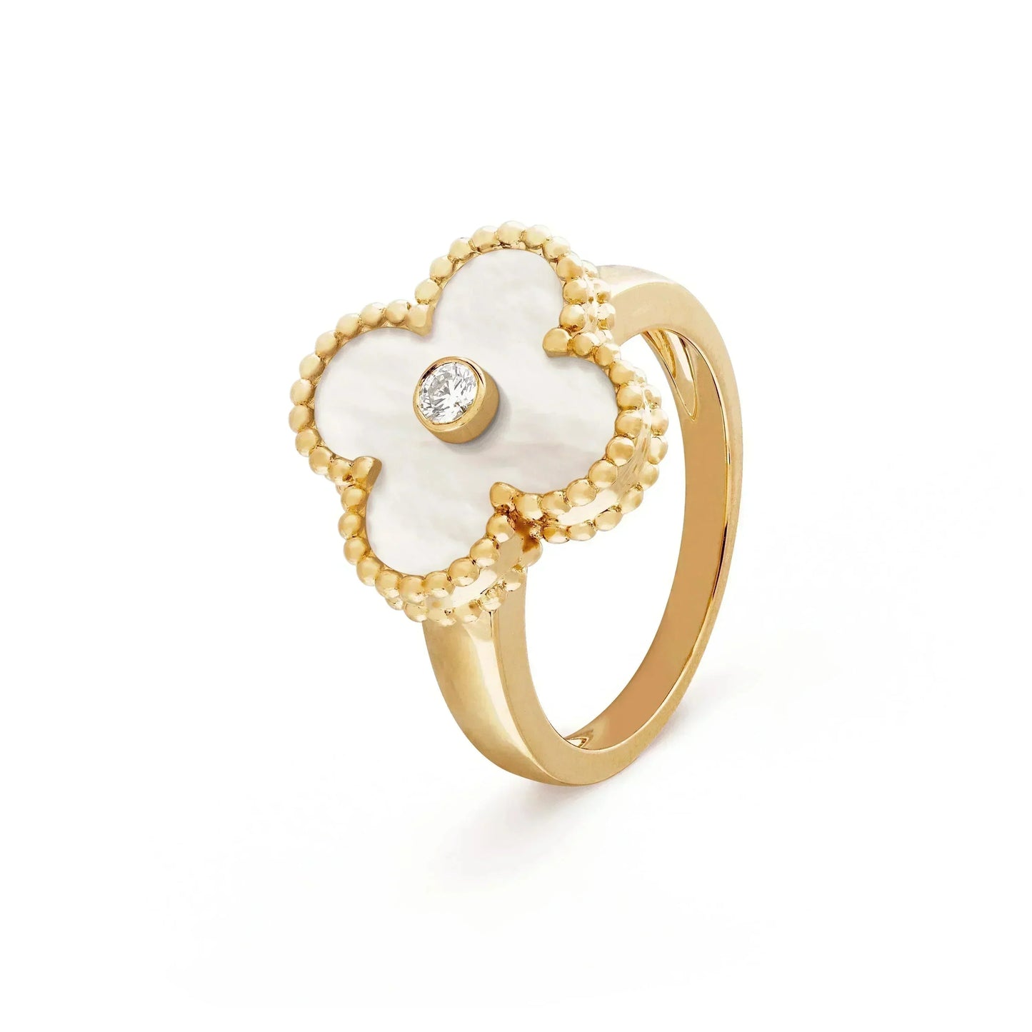 [CiCi]CLOVER PINK MOP RING GOLD DIAMOND