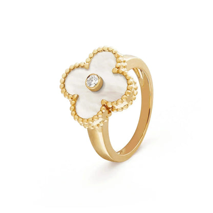 [CiCi]CLOVER PINK MOP RING GOLD DIAMOND