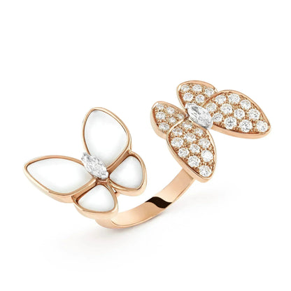 [CiCi]TWIN BUTTERFLY DIAMOND MOP RING